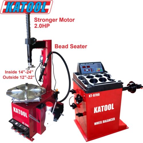 Katool Tire Changer KT-T810 & Wheel Balancer KT-B700 Combo w/ adaptors
