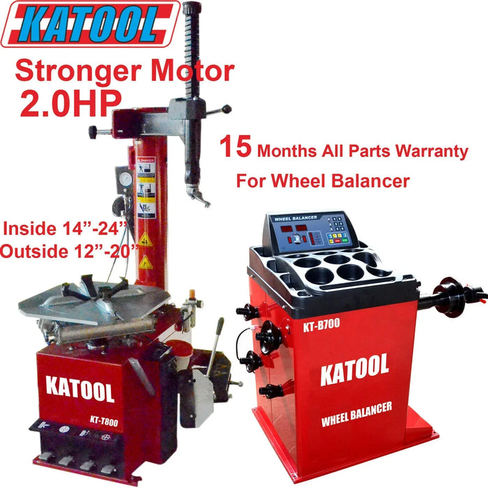 Katool Tire Changer KT-T800 & Wheel Balancer KT-B700 Combo  w/ adaptors