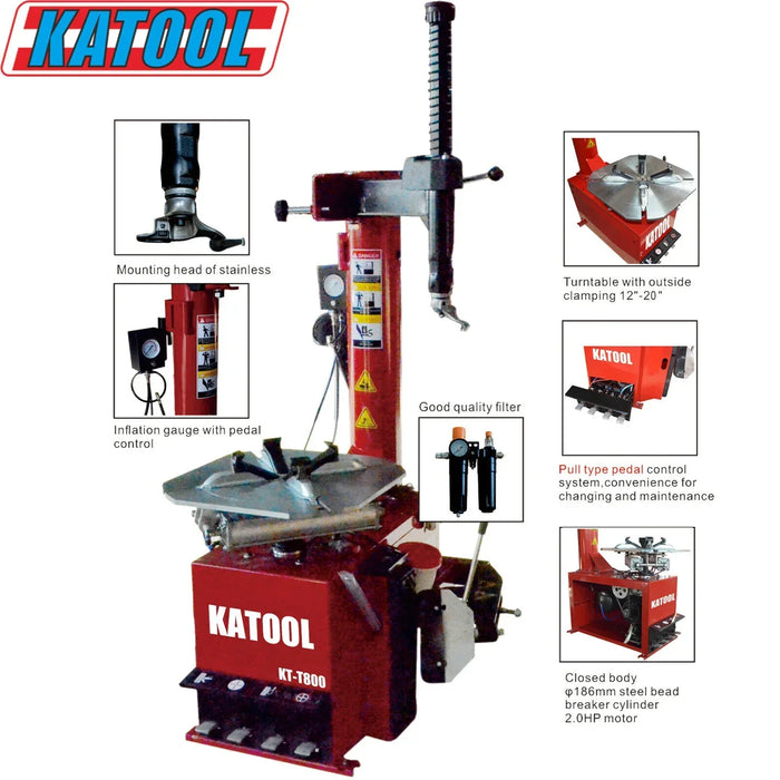 Katool Tire Changer KT-T800 & Wheel Balancer KT-B760 Combo w/ adaptors