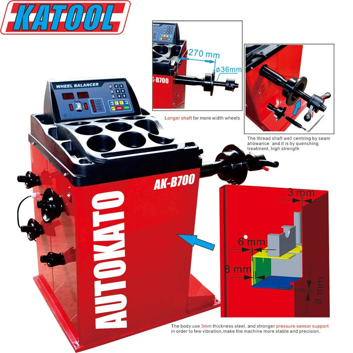 Katool Tire Changer KT-T850 & Wheel Balancer KT-B700 Combo w/ adaptors