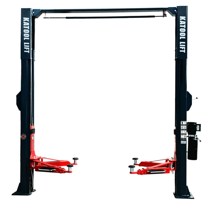 Katool KT-AS110D Two Post Asymmetrical Vehicle Lift 11,000lbs Single Point Lock Release