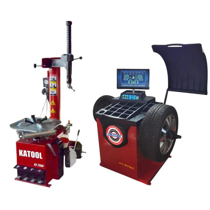 Katool KT-T800 & KT-B750 Tire Changer & Wheel Balancer Combo w/ adaptors